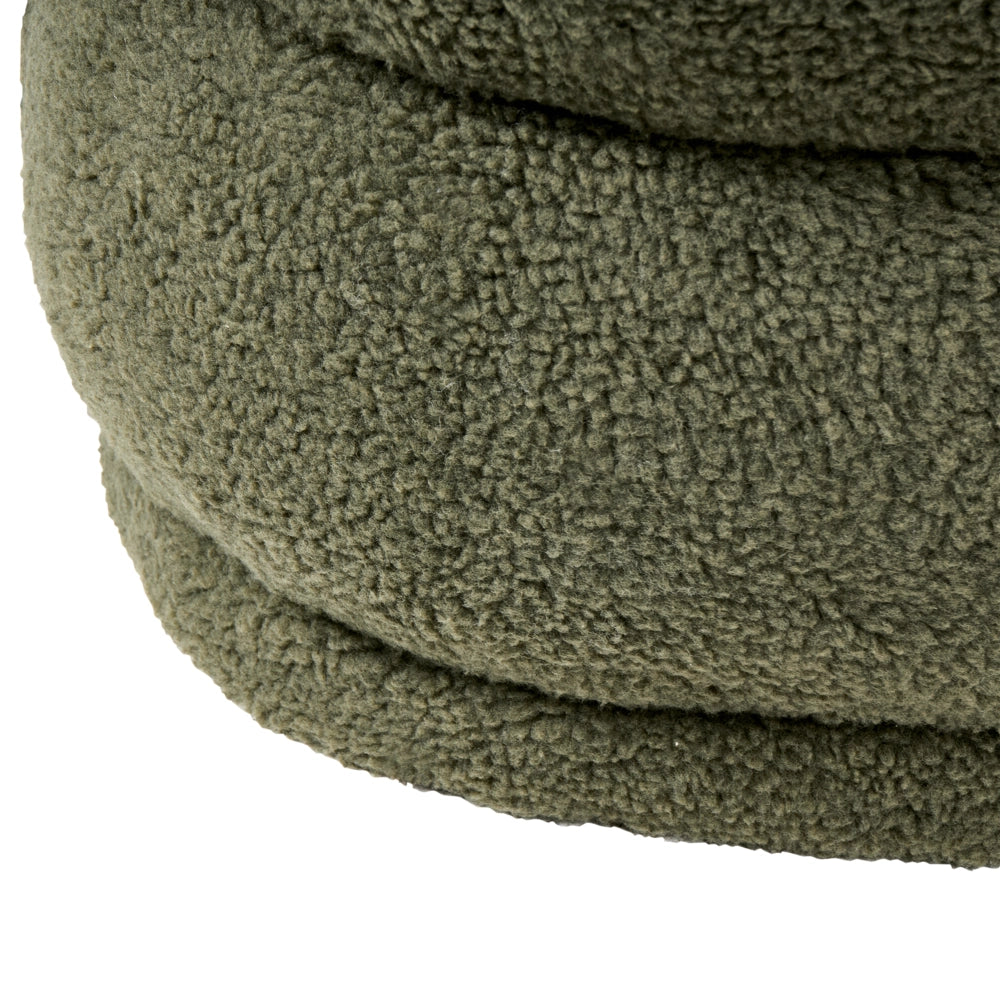 Panca decorativa con tessuto bouclè verde imbottito soggiorno camera da letto moderno
