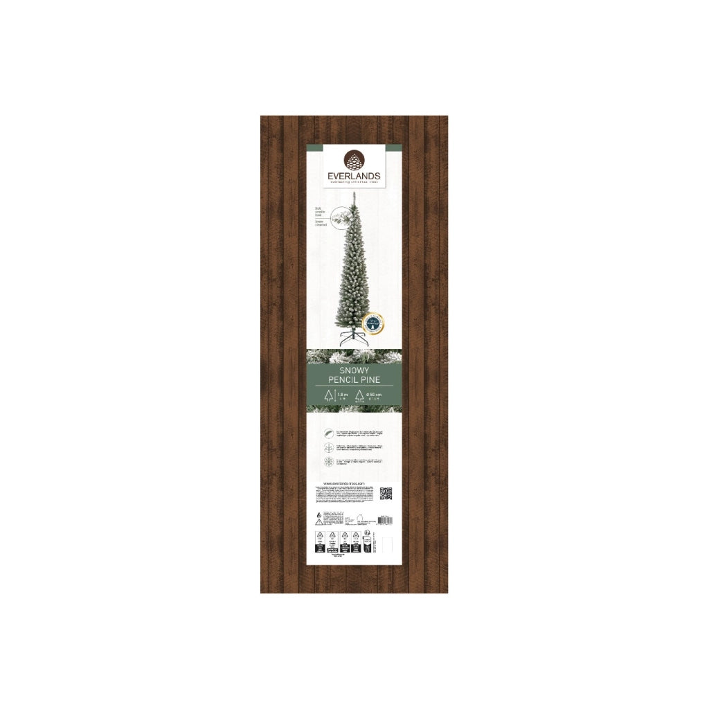 Albero Pencil Pine innevato D50 H180cm