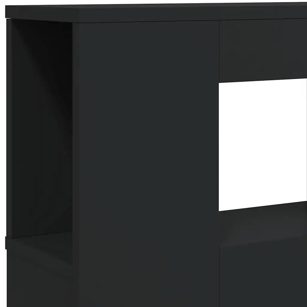 Testiera LED Nera 200x18,5x103,5 cm Legno Multistrato 837366