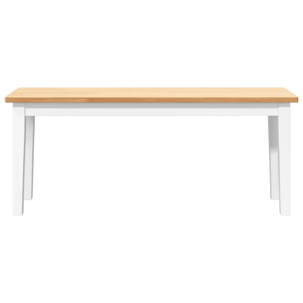 Panca 110 cm Bianco in Legno Massello di Hevea 4102607