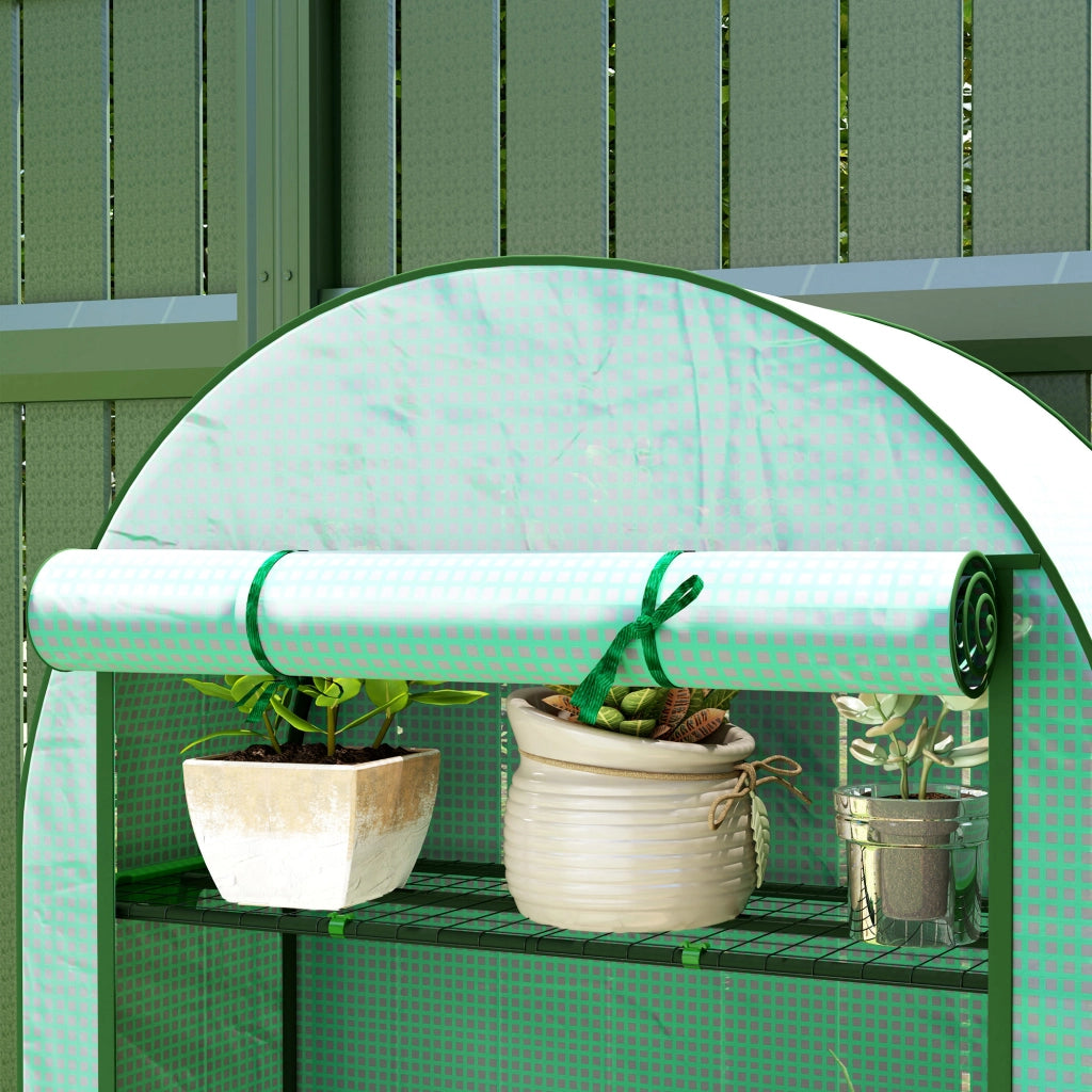 Serra da Giardino con 4 Ripiani e Porta a Rullo ¨C Zephmum ¨C Verde 105x45x160 cm