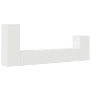 Set di Mobili Porta TV 4 pz | Armadietto TV | Mobile Porta TV Bianco in Legno Multistrato