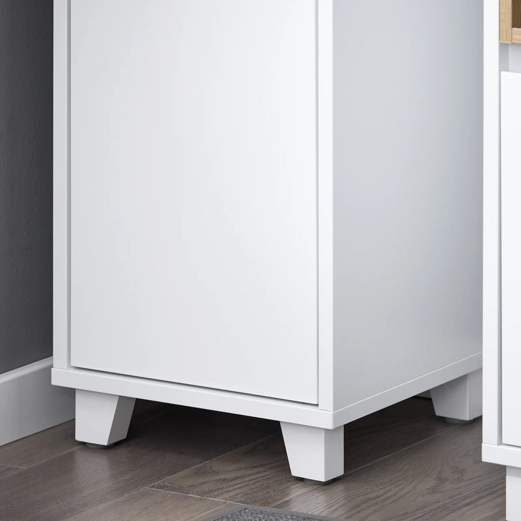 Mobile a colonna bagno salvaspazio Mobile alto con 2 ante Mobile bagno stretto 30x30x170cm Bianco BZR147-W