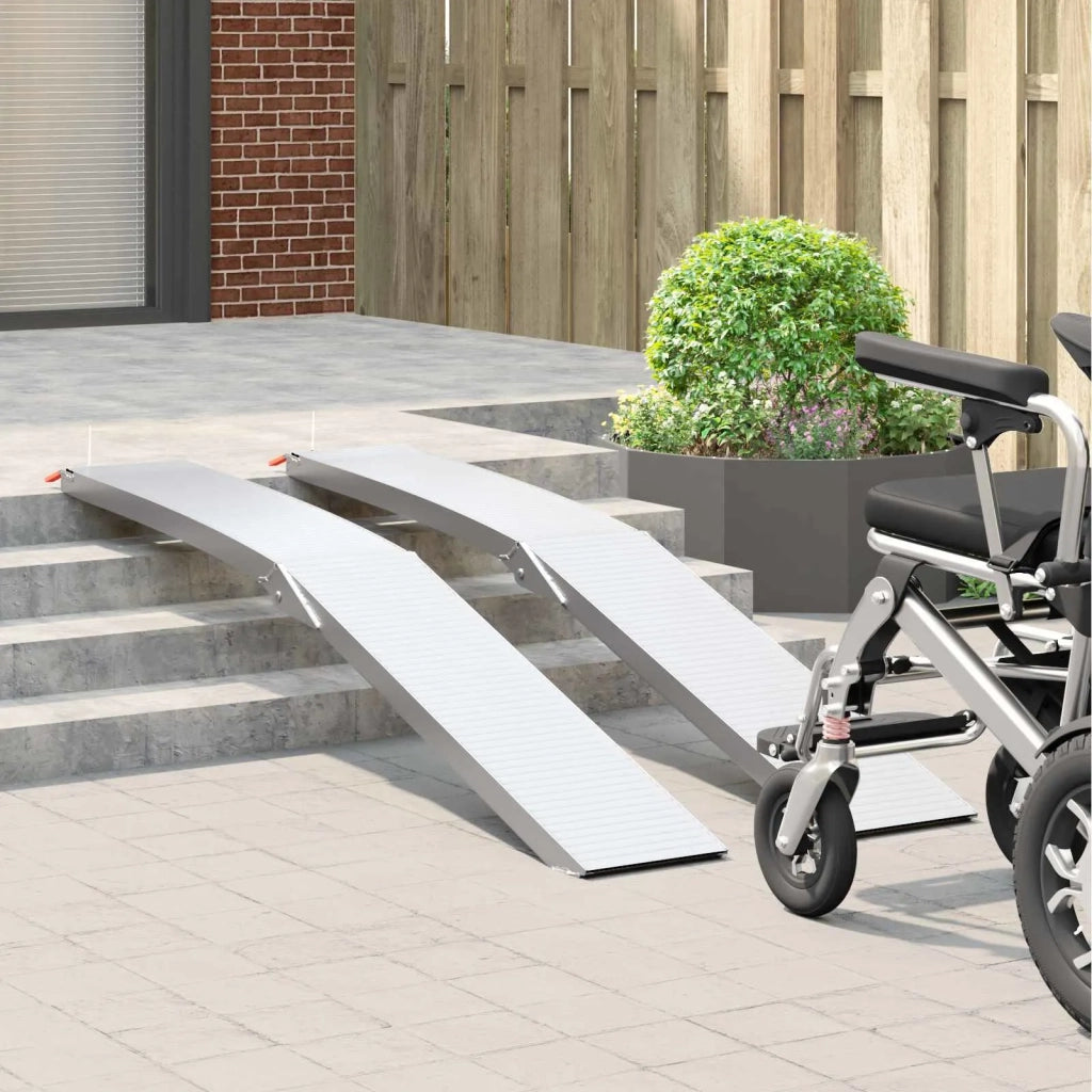 Rampe per moto 680 kg 2 pcs Argento 205 x 28 x 5 cm Alluminio