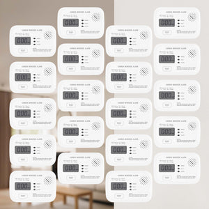 Set 20x Rilevatore monossido di carbonio con display 120 x 74 x 31 mm, allarme CO con batterie sostituibili incluse