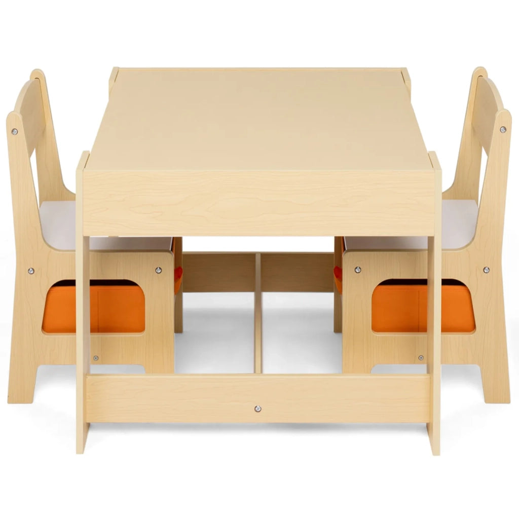 IDMarket - Tavolo da disegno reversibile + 2 sedie GABRIEL con vassoio in faggio