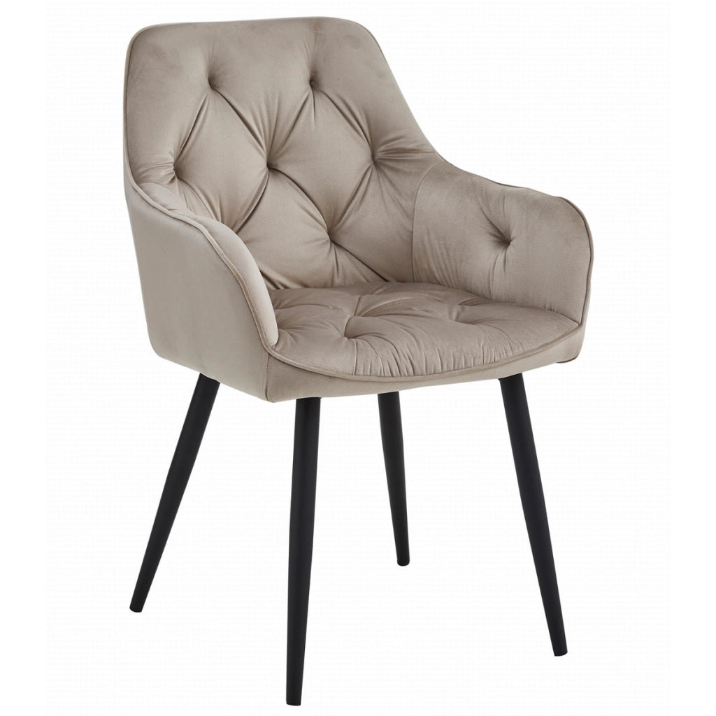 Set di 2 sedie Jork in velluto beige scuro e metallo