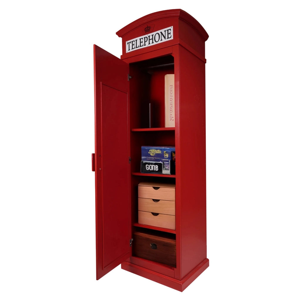 Pachino, Armadio Multiuso 1 Anta 2 Ripiani, 68x215h cm Rosso