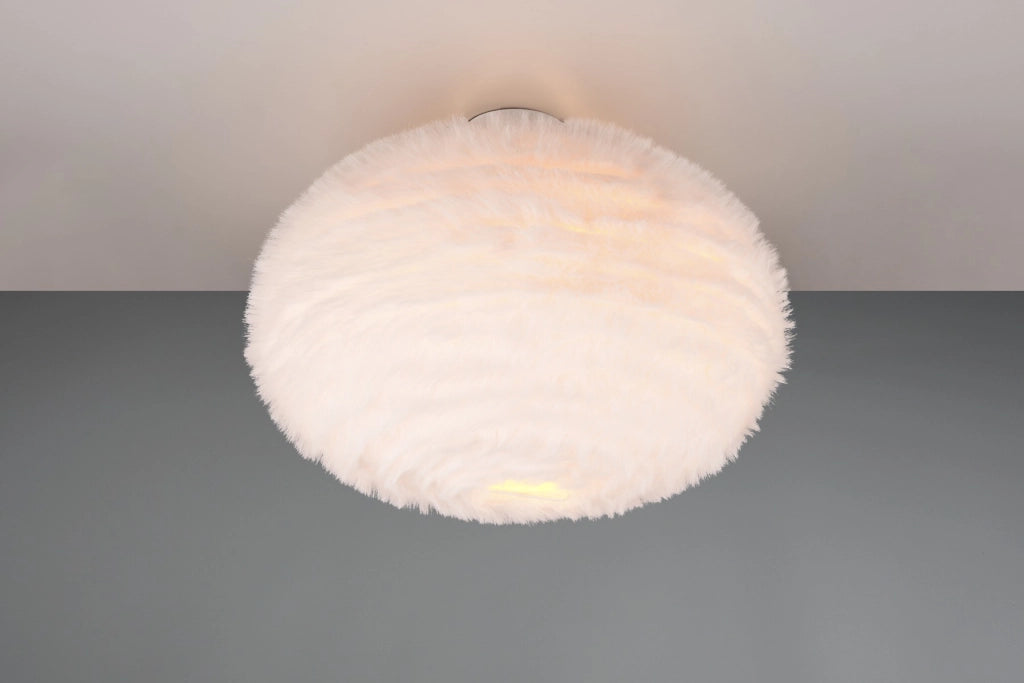 Plafoniera FURRY RL bianca in peluche 50 cm 2xE27 10W