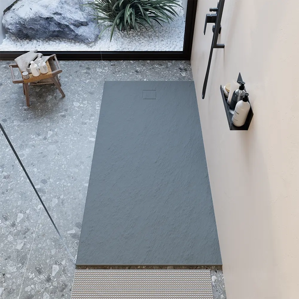 Piatto doccia 90x170 cm colore grigio effetto pietra | Samos