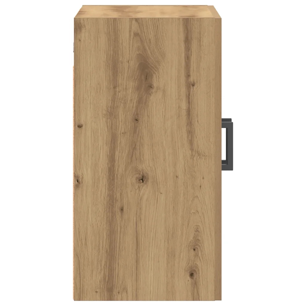Mobiletto a muro funzionale dal design pulito 60 x 31 x 60 cm realizzato in legno di rovere multistrato finitura artigianale 02_0051137