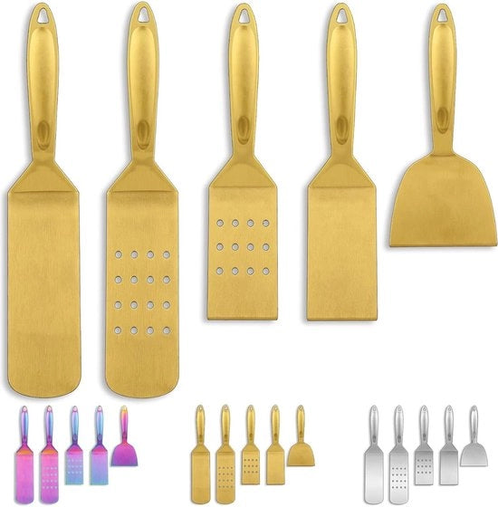 Kit di Accessori BBQ - 5 pezzi - Acciaio Inox - Resistente al Calore - Accessori Grill