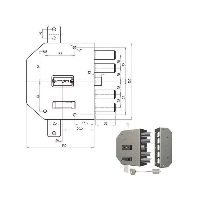 Serratura Sic.Triplice Dx Dm 2250 Cr