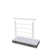 Ringhiera Parapetto in Alluminio Argento Opaco 100x100cm per interni ed esterni a Fissaggio a Pavimento