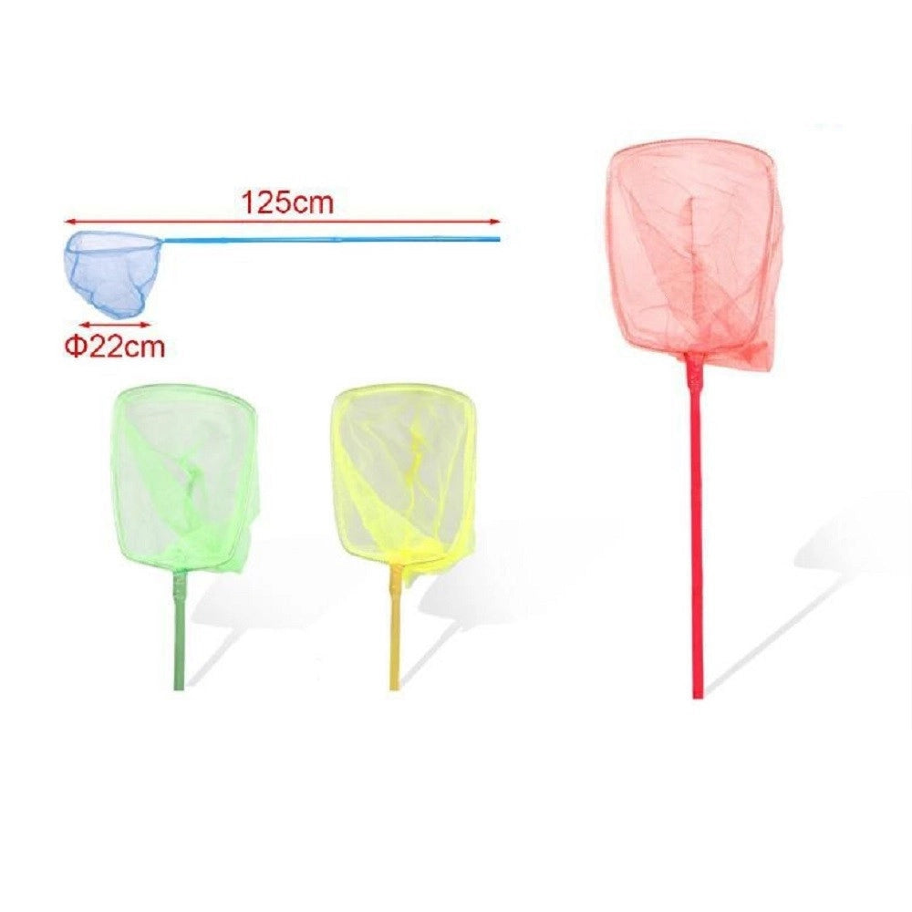 Trade Shop - Set 3pz Retino Pesca Guadino Bambini Adulti ø22 X 125cm Colori Assortiti 5200389 -