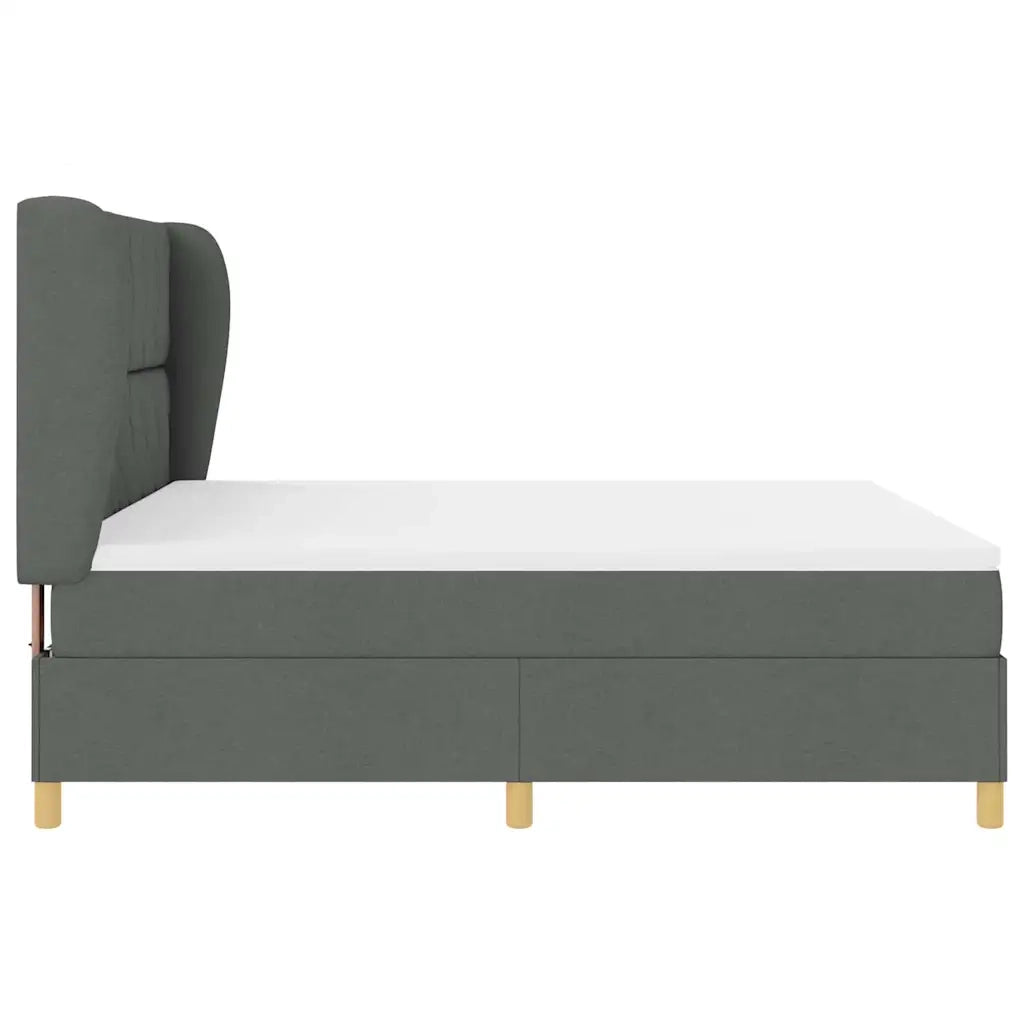Letto a molle con testiera Grigio scuro 200 x 180 cm Tessuto 3340831