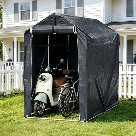 Tenda di Stoccaggio per Biciclette e Attrezzi 187x100 cm - Resistente ai Raggi UV - Acciaio Verniciato