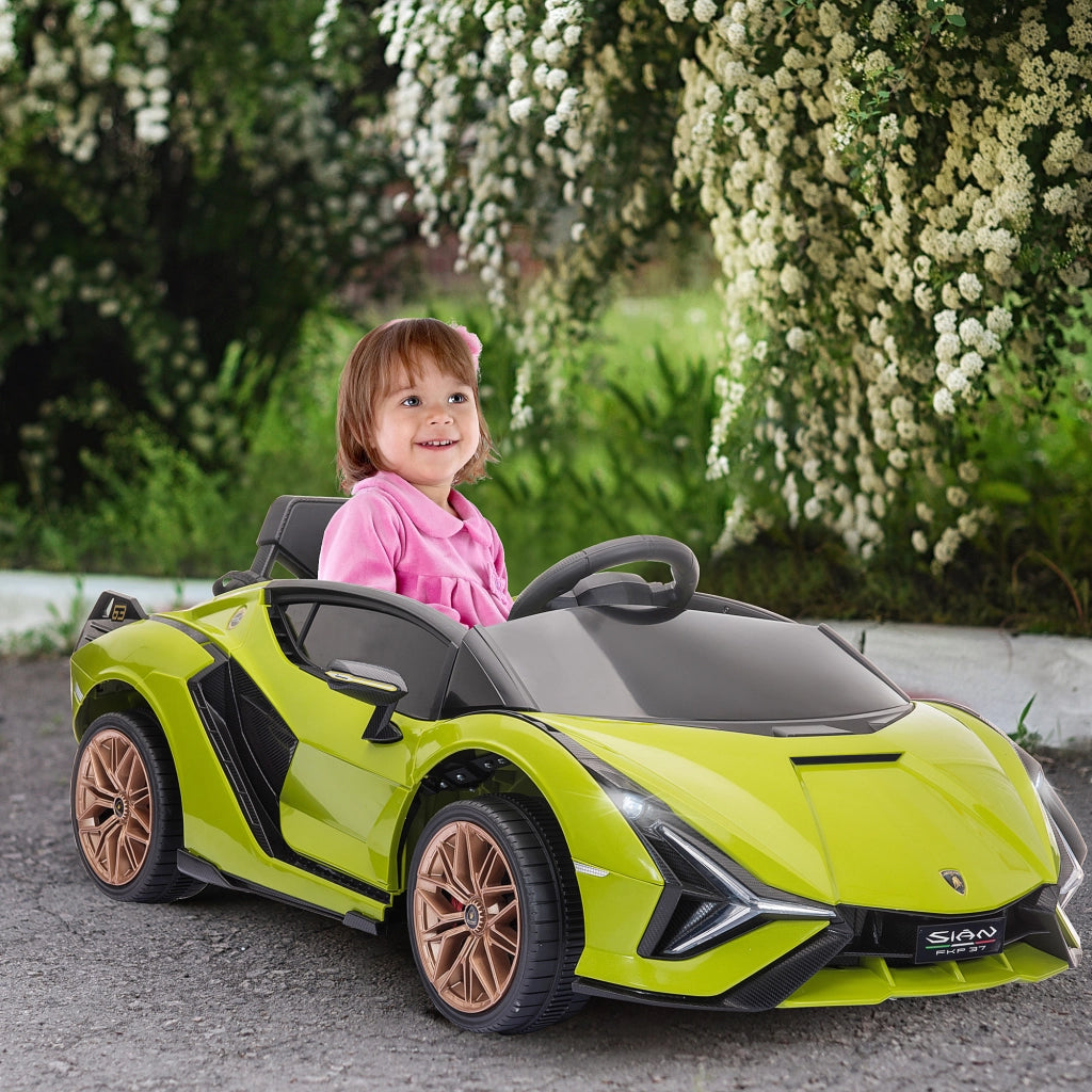 Auto elettrica Lamborghini Sian per Bambini ¨C zephmum ¨C Verde, Telecomando 2.4G