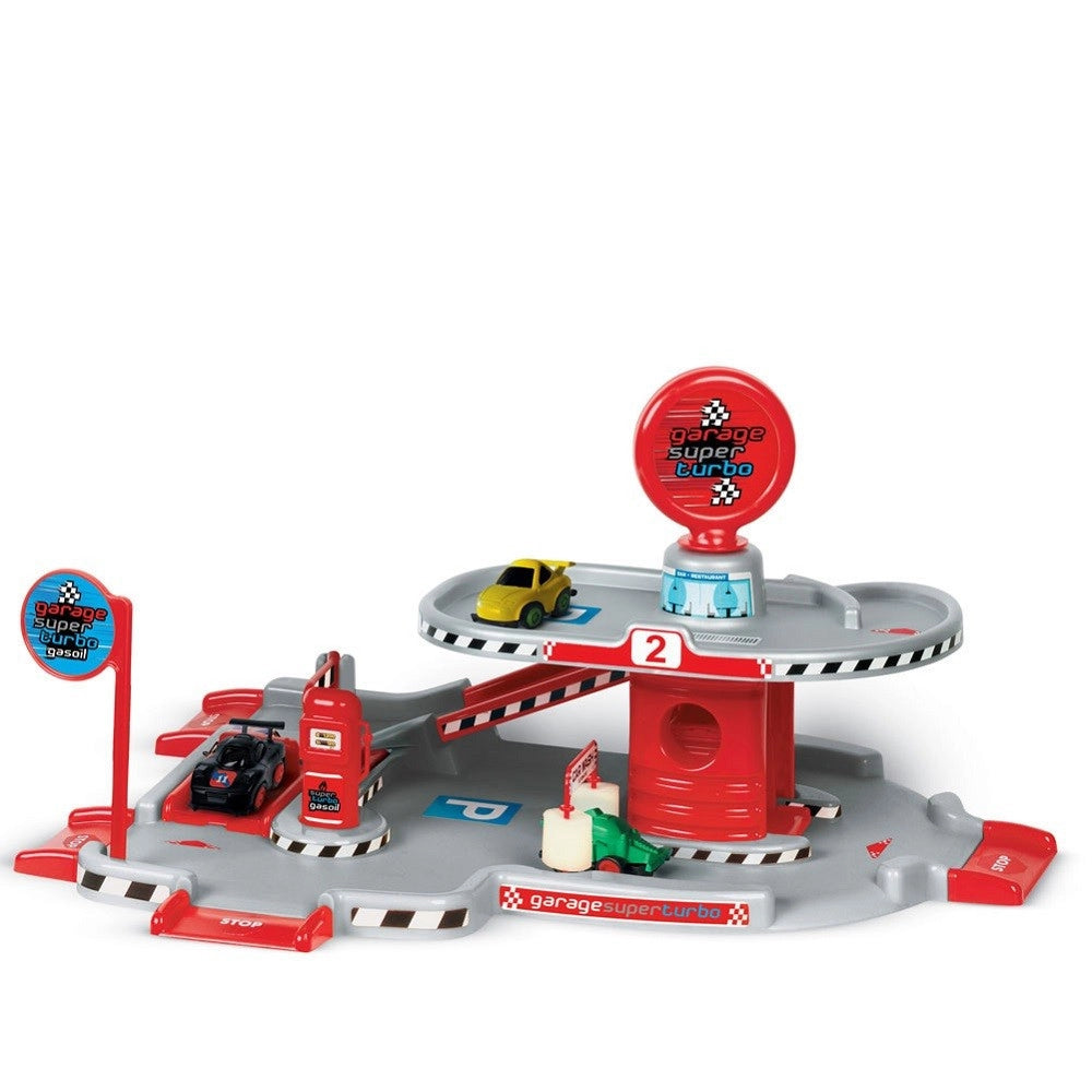 Trade Shop - Garage Gioco Per Bambini Piano Livello Superiore Con Distributore Auto -