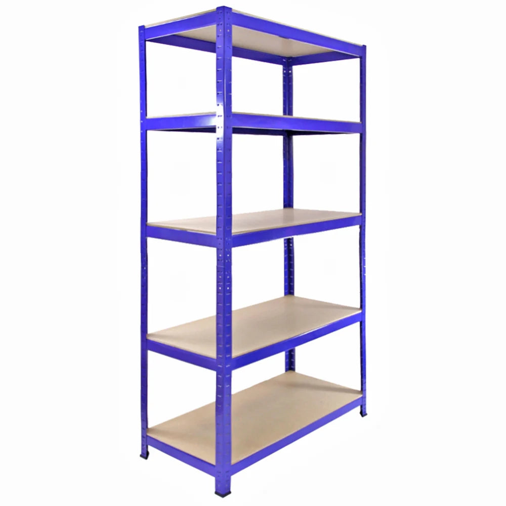 Set 3 Scaffali Metallici 90x50x180 cm 5 Ripiani MDF Portata 200 kg