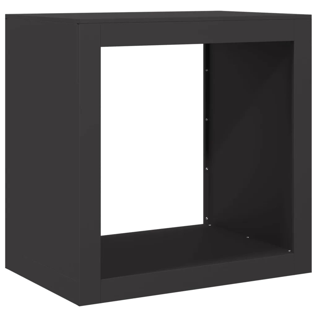 Rastrelliera per Legna da Ardere Nera 60x40x60 cm in Acciaio CFW9685307