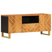 Mobile TV multimediale scaffale per televisione televisore buffet sala da pranzo soggiorno camera da letto e 105 x 33,5 x 46 cm in legno massello legno di mango marrone 02_0027593