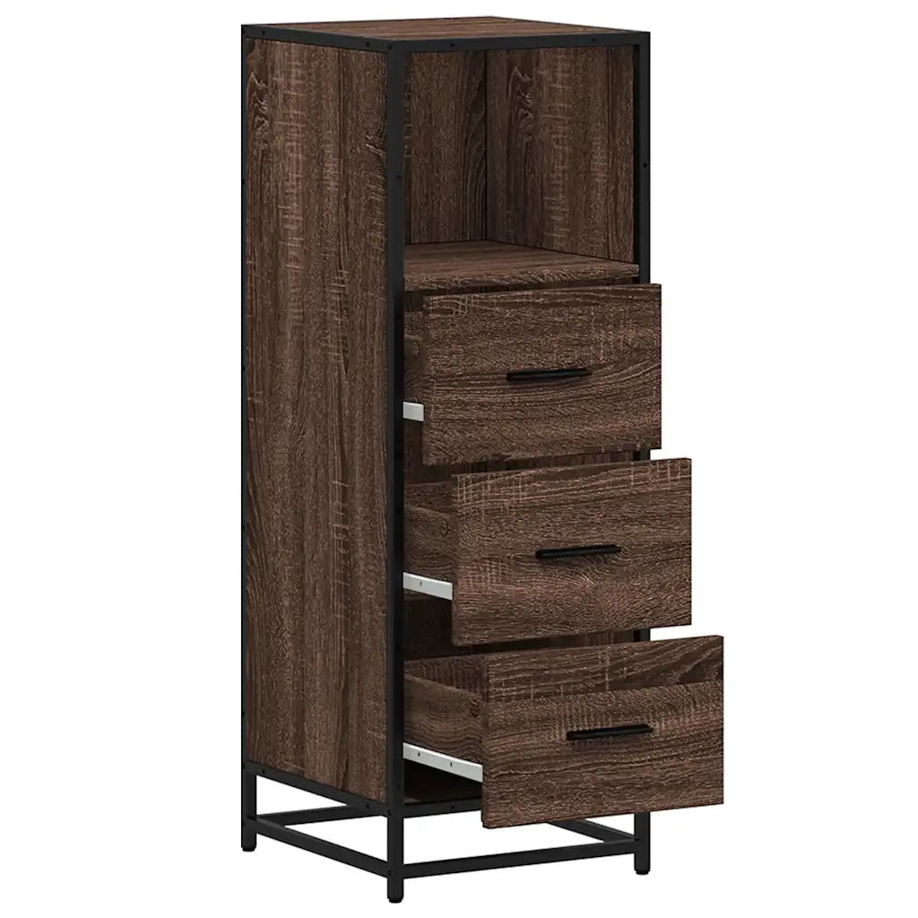 Armadietto Bagno | Armadio da bagno Rovere Marrone 35x37,5x100cm Legno Multistrato