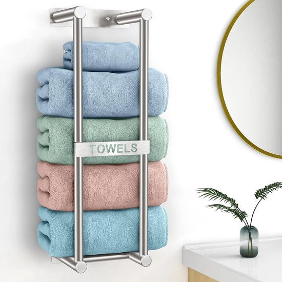 Houder di asciugamani per bagno da parete argento 56cm per ospiti houder da parete per asciugamani grandi dimensioni (160x100 cm) con rullo per asciugamani spazio di stoccaggio per bagno e gabinetto da bagno
