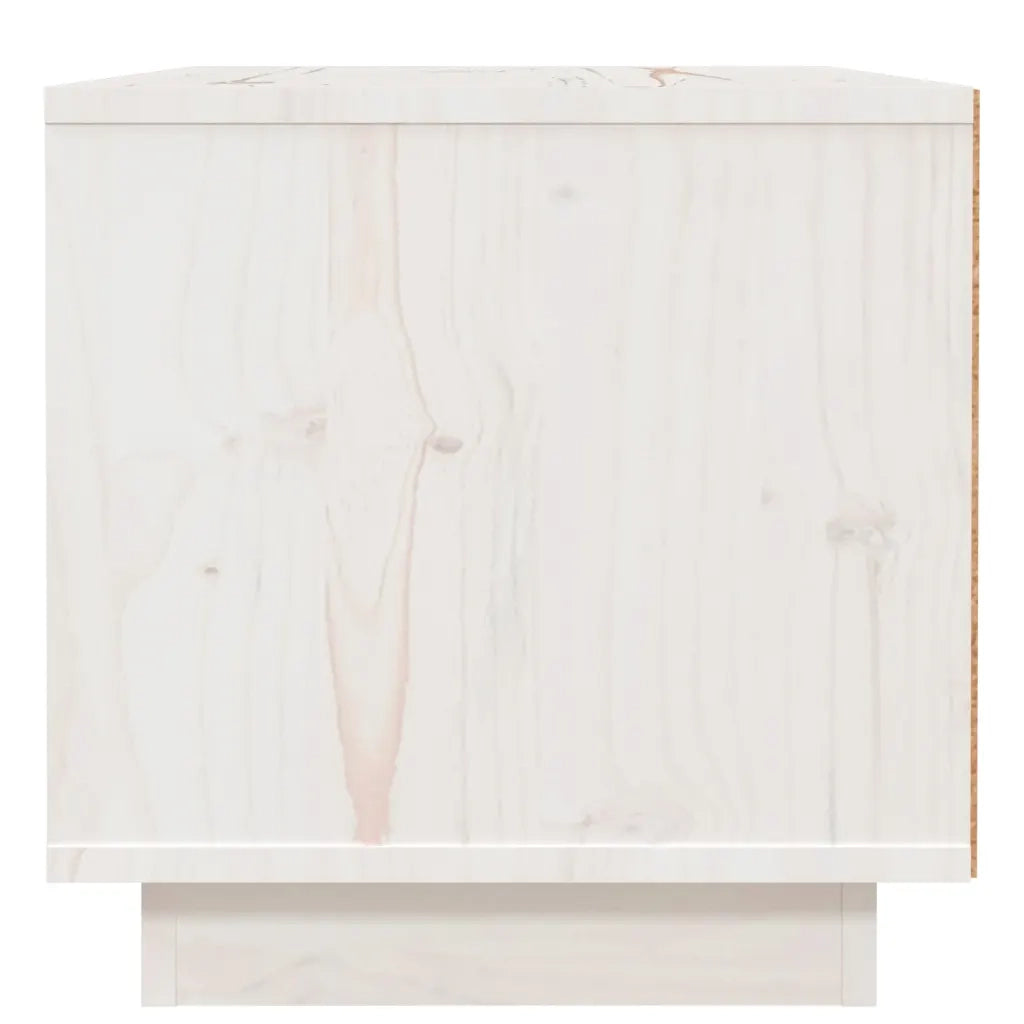 Comodino | Armadio da Notte | Mobiletto da notte Bianco 40x34x35 cm in Legno Massello di Pino