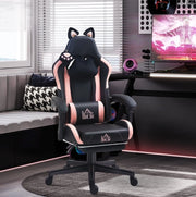 Poltrona da gaming nera con orecchie da gatto