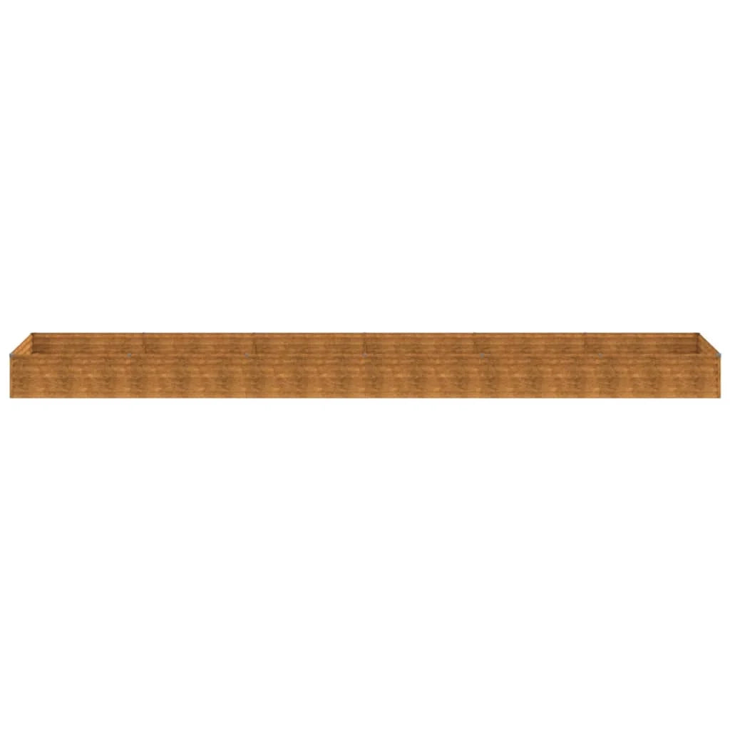 Fioriera rialzata per piante fiori patio giardino 579 x 100 x 36 cm acciaio corten marrone 02_0039460