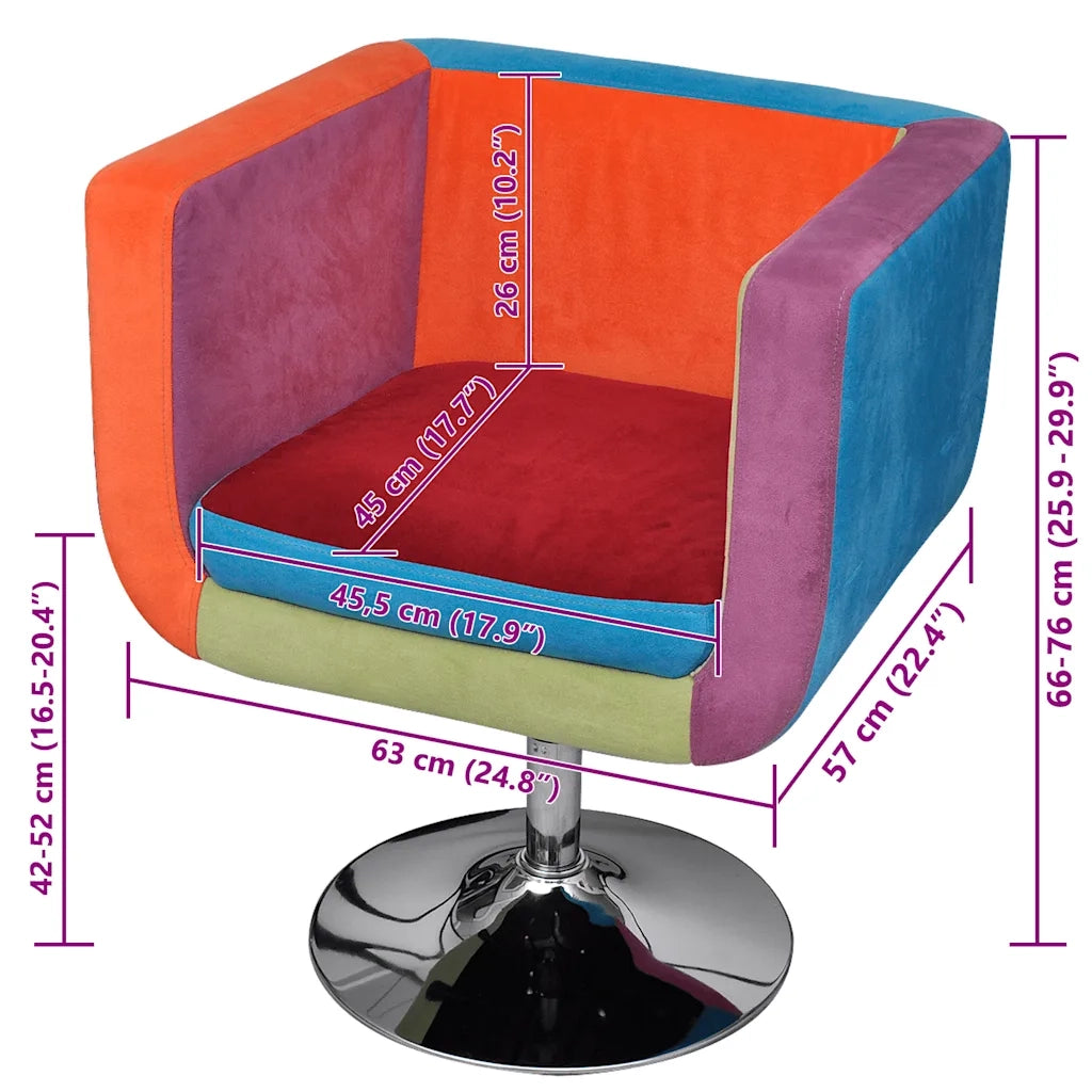 Poltrona a Cubo con Design Patchwork in Tessuto  cod mxl 73541