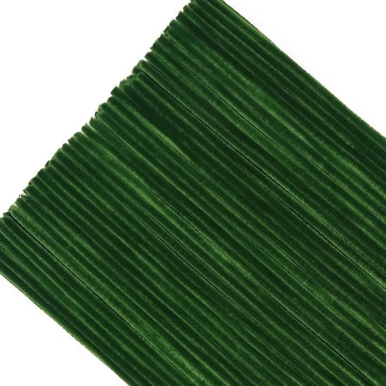Pijpenragers 100 Stuks - Grasgroen - Materiale per Bambini - Chenille - Nastro Elastico - 30 cm Lunghezza