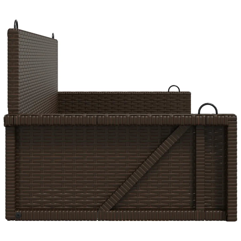 Panca da Giardino | Panchina a Dondolo Marrone 119x56x48 cm in Polyrattan