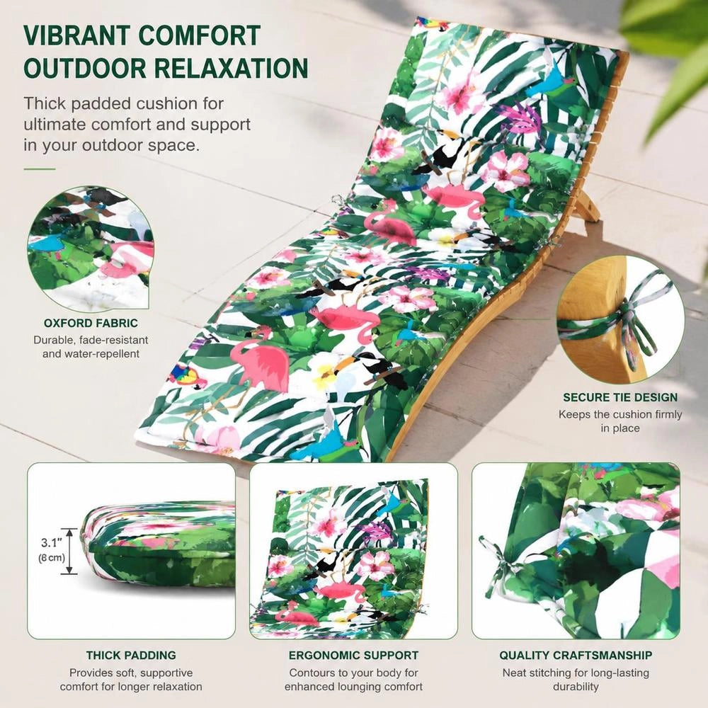 Sun Lounger Cushion, Multicoloured Oxford Fabric