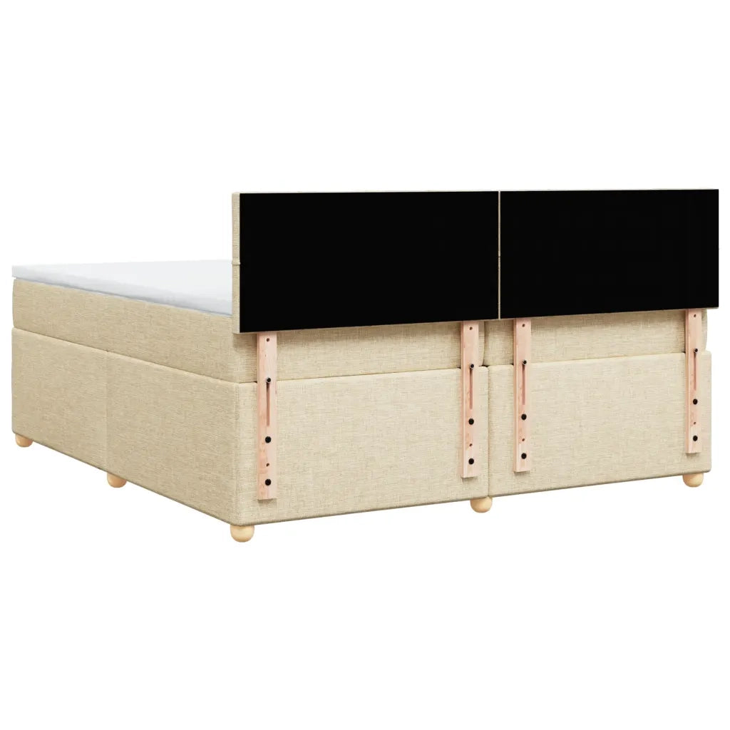 Giroletto a Molle con Materasso Crema 200x200 cm in Tessuto 3289092