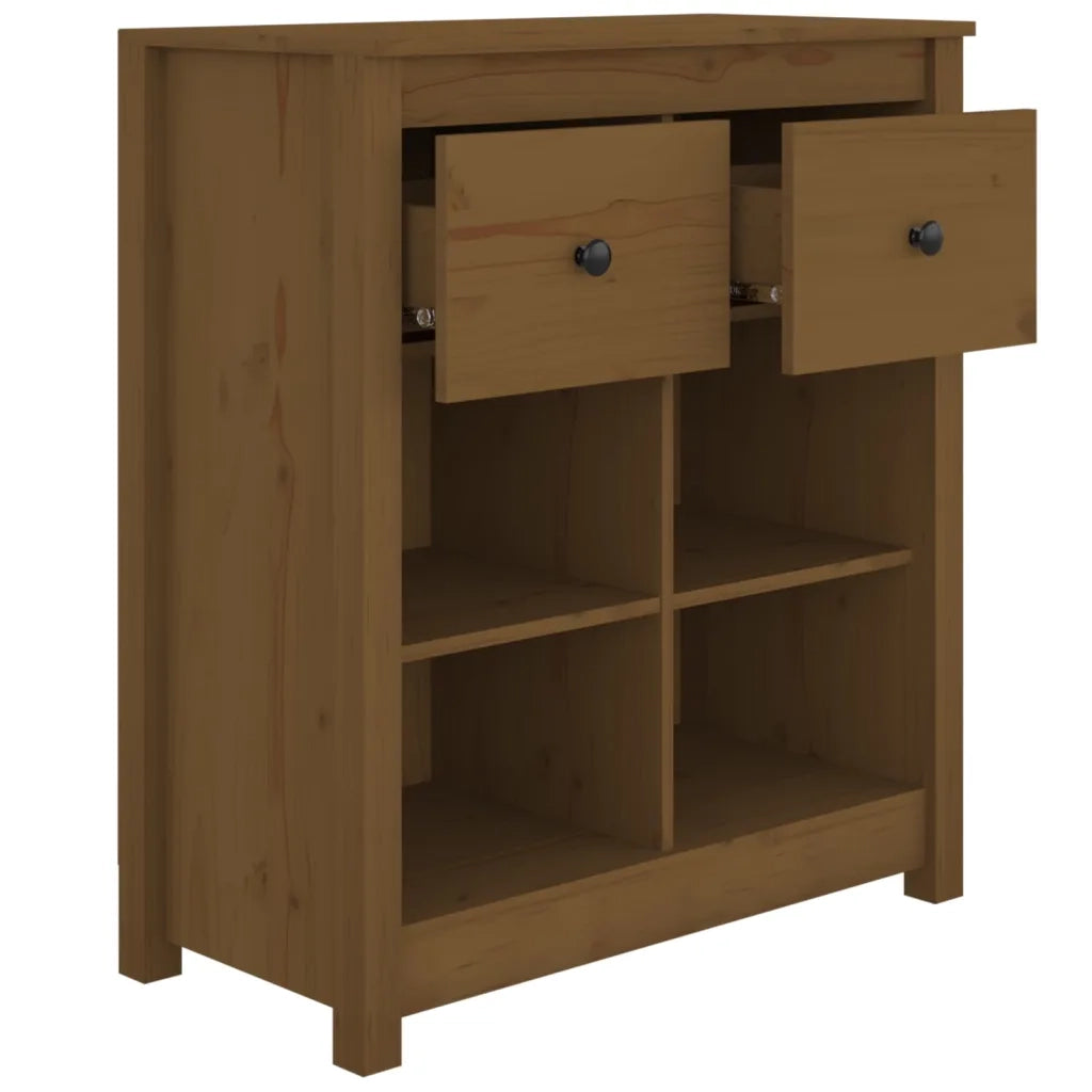 Credenza-Buffet-Armadio da cucina Marrone 70x35x80 cm in Legno Massello di Pino