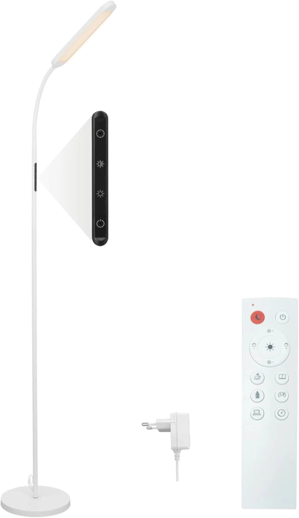 ZMH Lampada da terra LED bianca 11W flessibile 360° per soggiorno divano