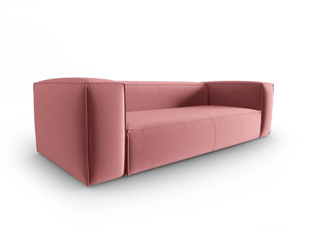 Cosmopolitan Design - Divano "Mackay" 4 posti in velluto salmone 