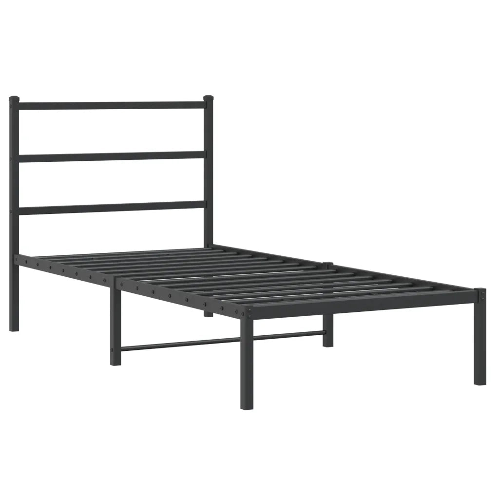 Giroletto con Testiera-Struttura Letto con testiera in Metallo Nero 90x190 cm 722257