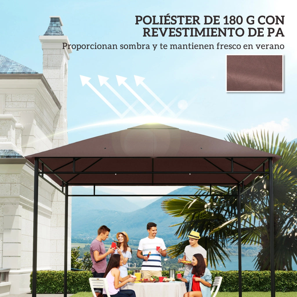 Tenda da giardino ¨C zephmum ¨C tessuto poliestere 180 g/m2 3x3 m marrone