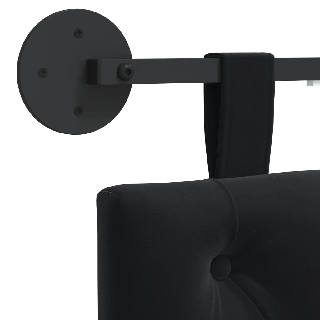 Testiera sospesa Con luce LED Nero Velluto