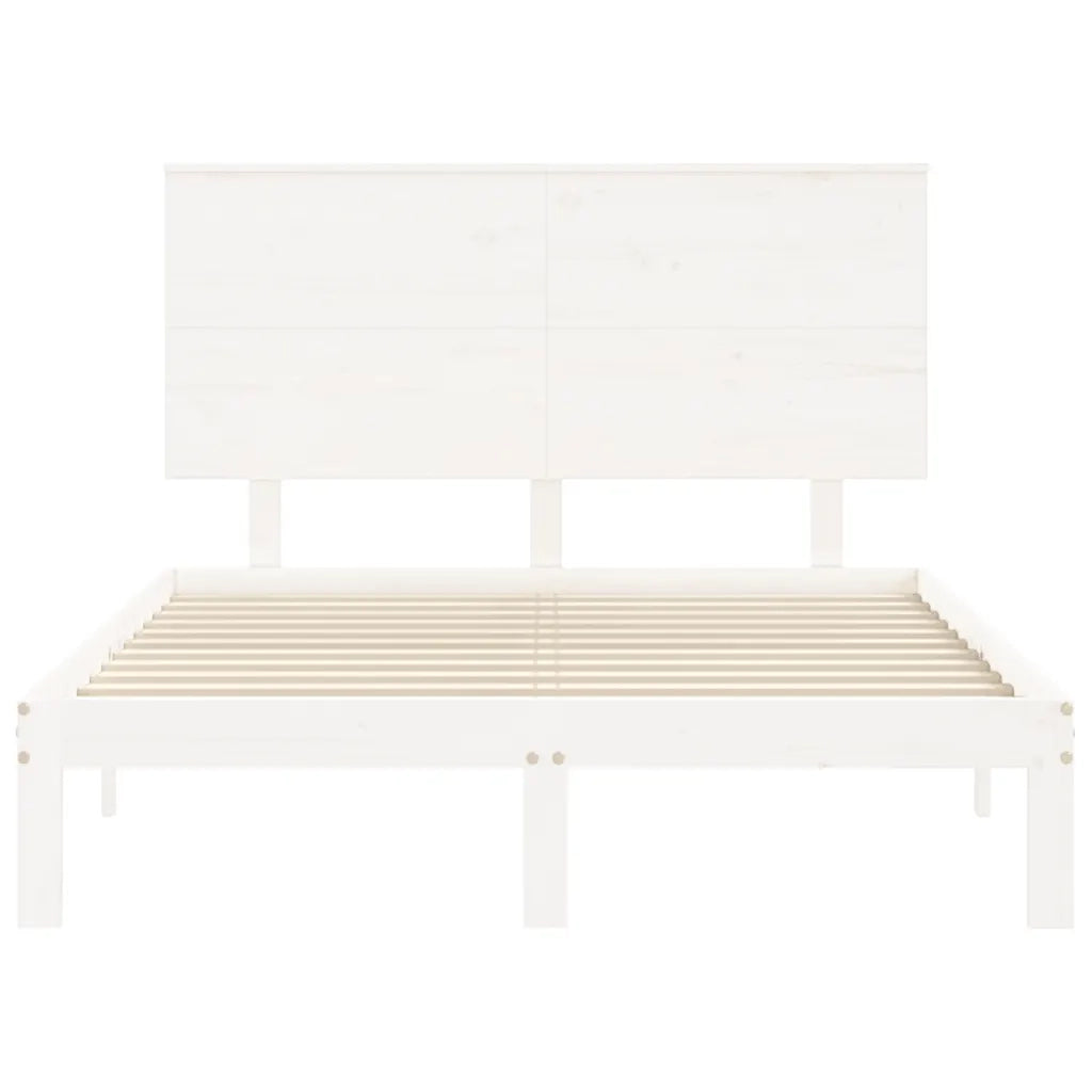 Giroletto senza Materasso-Struttura Letto Bianco 120x200 cm Legno Massello Pino 721941