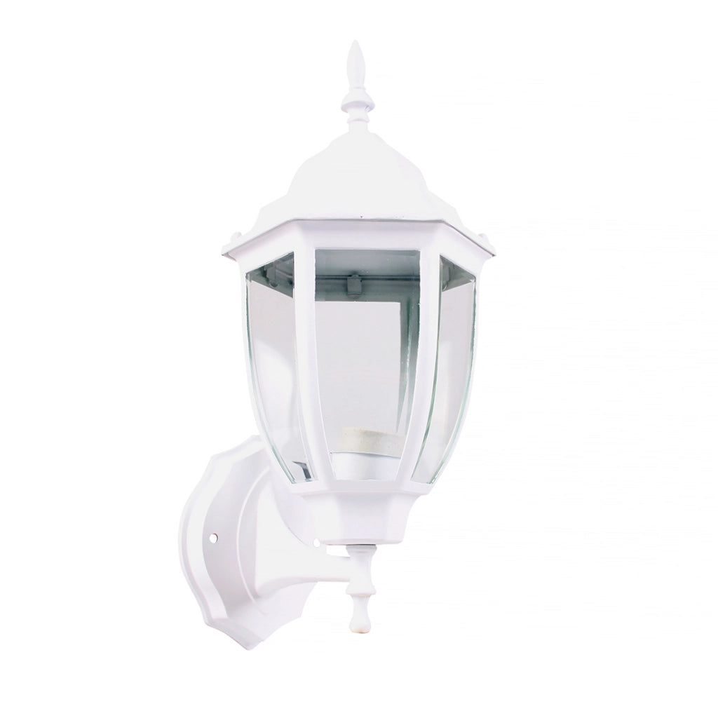 APPLIQUE DA ESTERNO A LANTERNA LAMPADA DA PARETE BIANCA IP45 CON ATTACCO E27 - PER ILLUMINAZIONE STILE VINTAGE