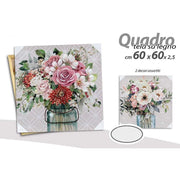 Trade Shop - Quadro Quadretto Decorativo 60x60x2,5cm Tela Su Legno Deluxe 2 Decori Ass 832000 -