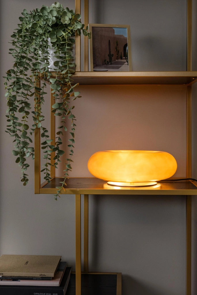 Lampada da tavolo retro SENTINO 3xG9 oro vetro Lucide
