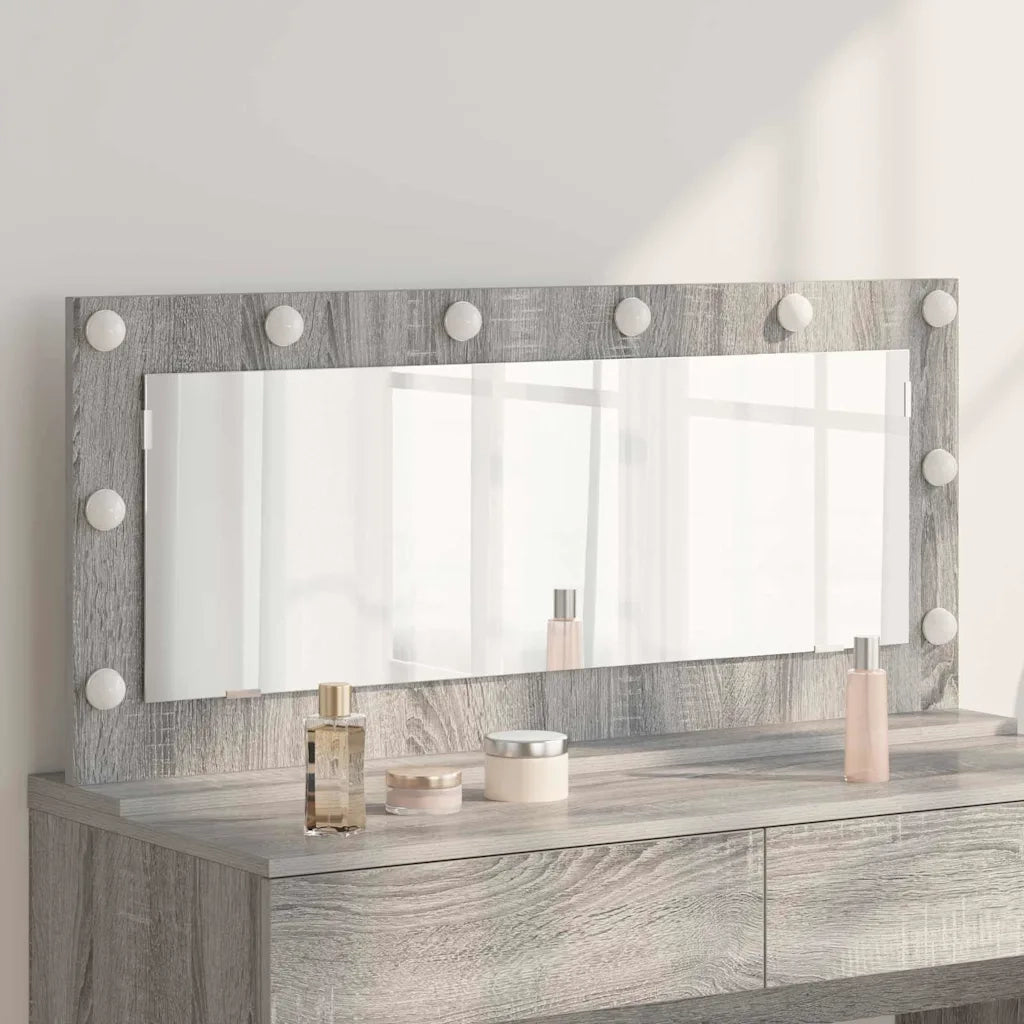 Specchio da Vanità Rettangolare Grigio Sonoma 100 x 45 x 18 cm 868330