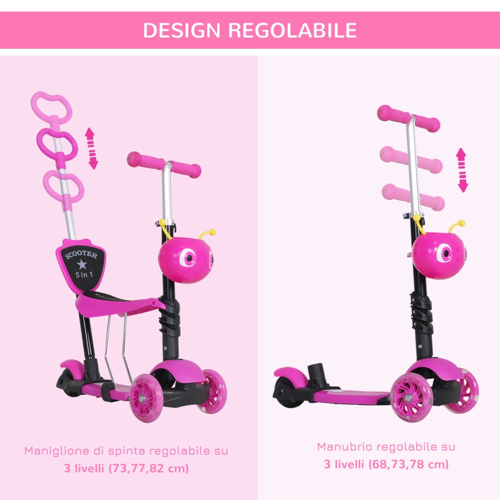 Monopattino per Bambini 3 Ruote con Sedile e Maniglione ¨C zephmum ¨C Altezza Regolabile
