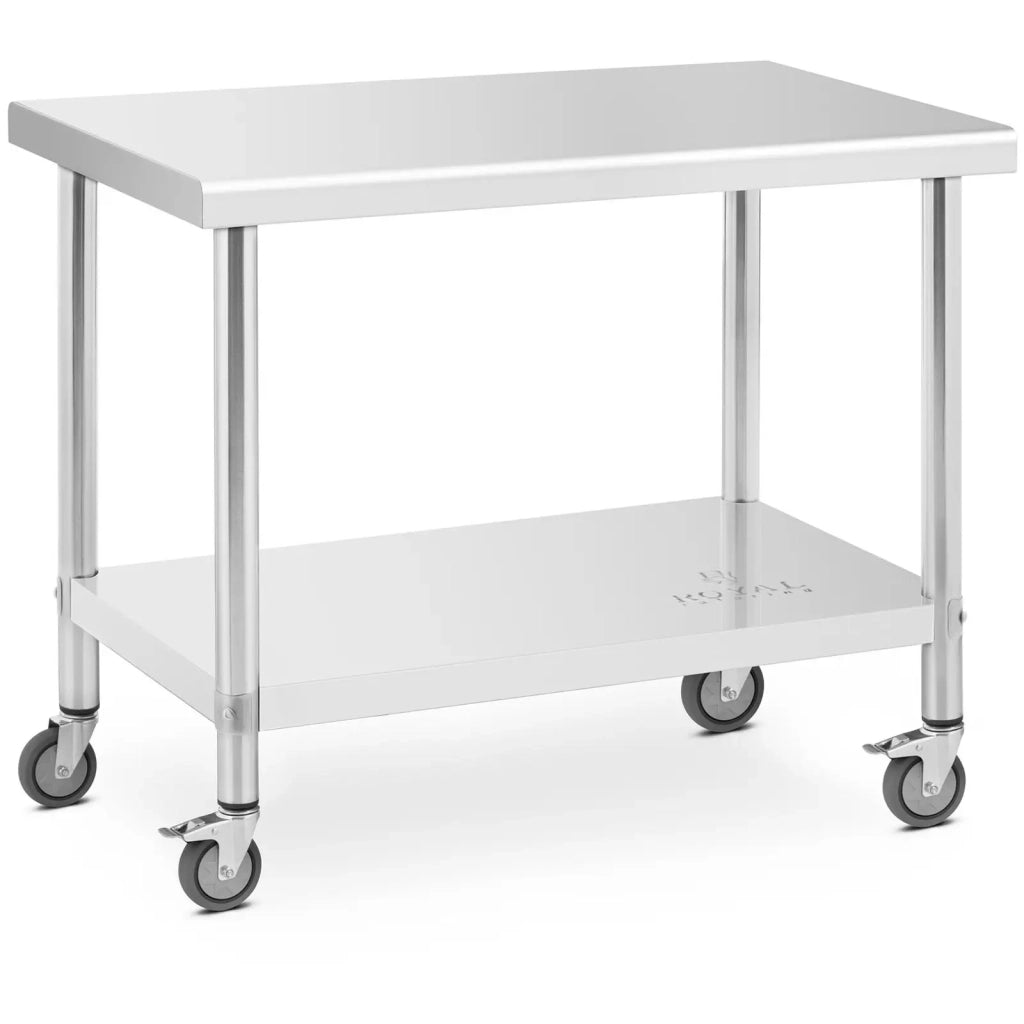 Tavolo da lavoro professionale da cucina Premium 60 x 100 cm 155 kg acciaio inox argento 14_0010017
