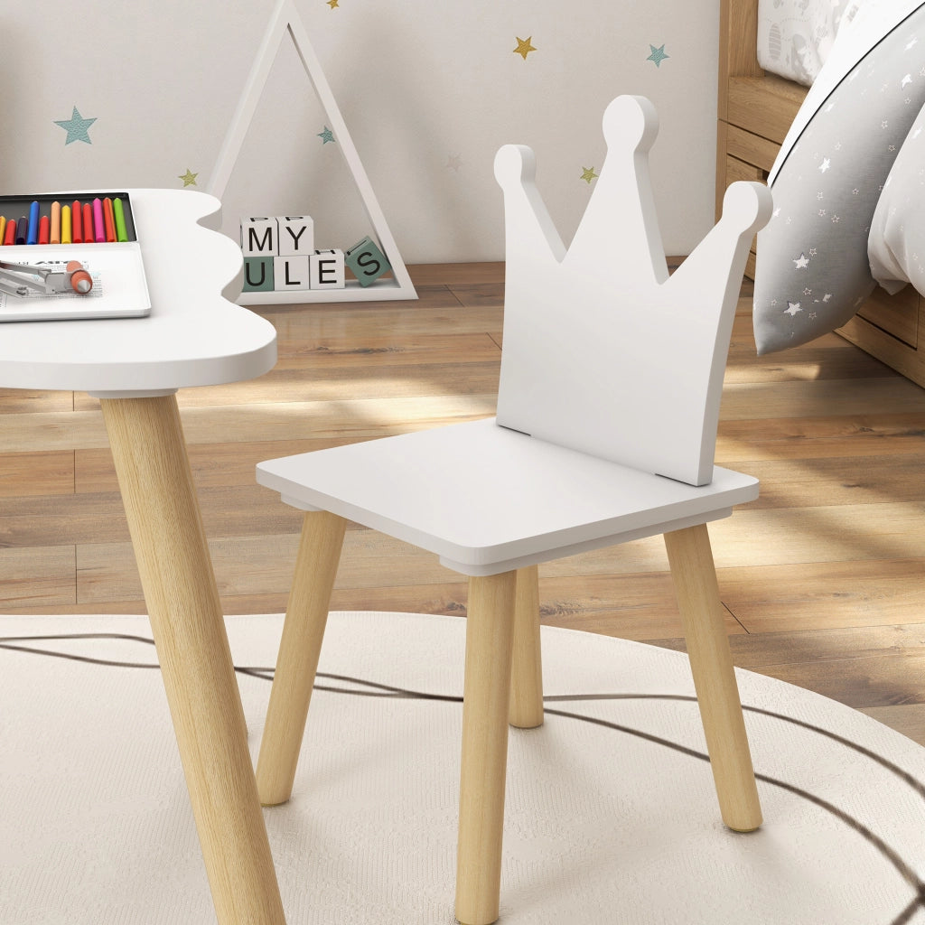 Tavolo e 2 Sedie per Bambini ¨C zephmum ¨C Bianco